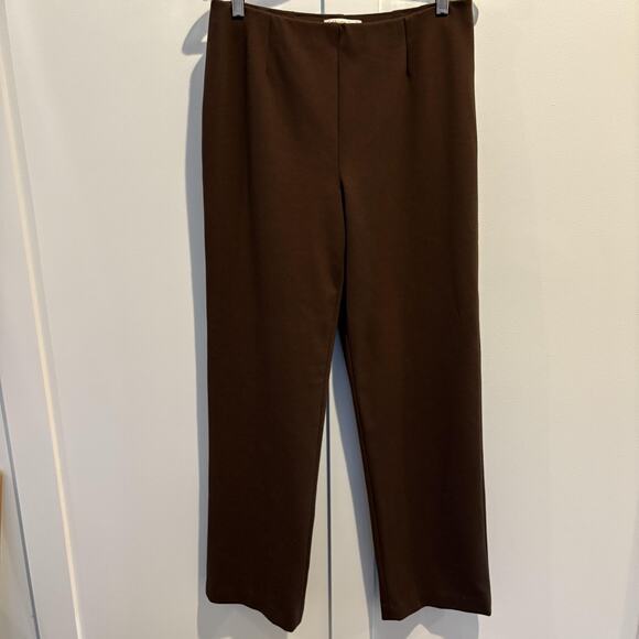 Coldwater Creek Pants Women 10 Brown Classic Fit Trouser Stretch Straight Ponte - Picture 3 of 11